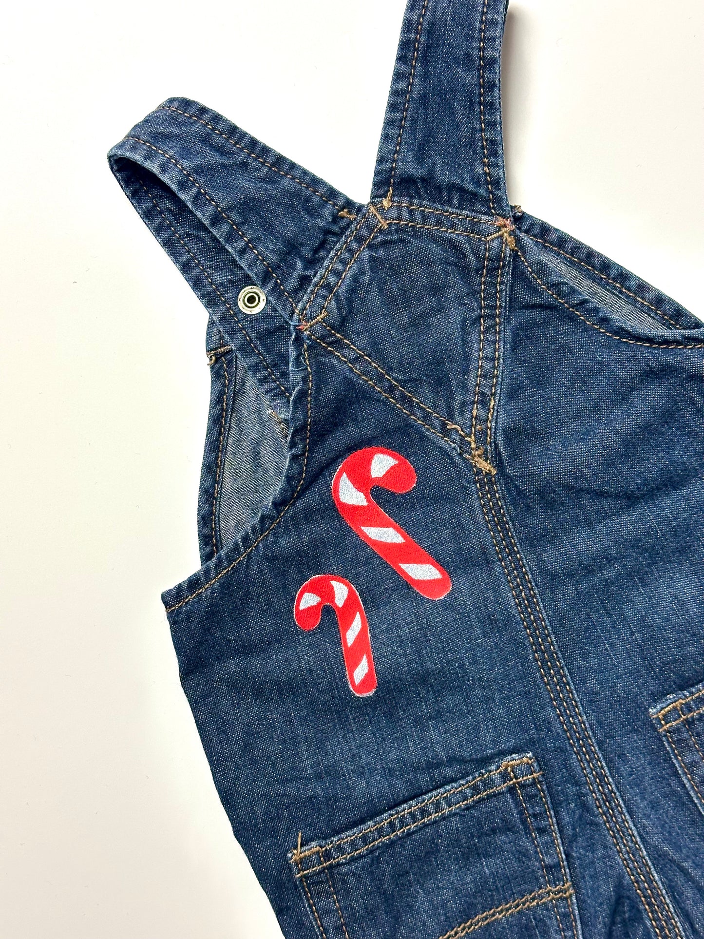 Ho Ho Ho Christmas Candy Cane Dungarees