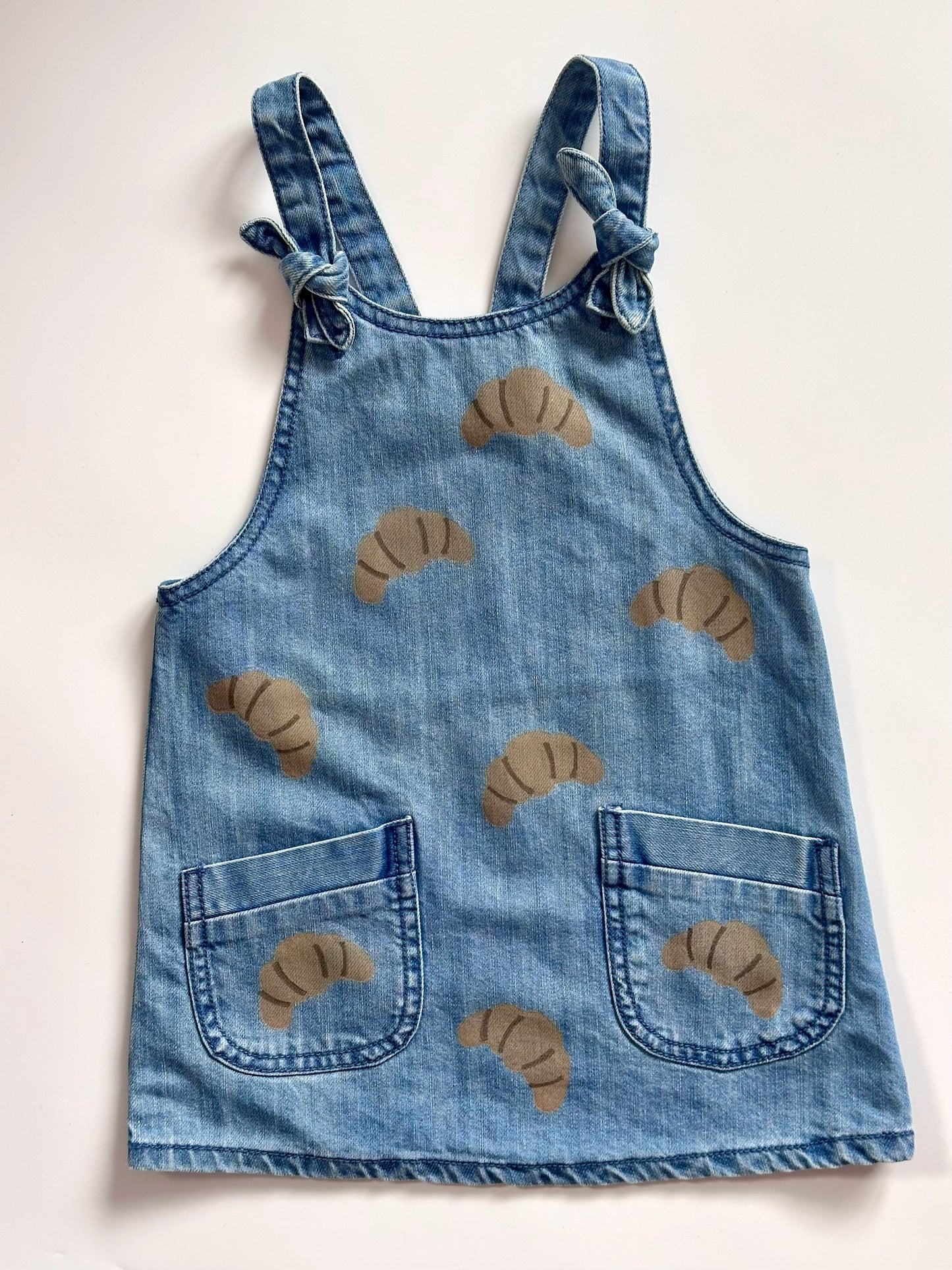 Croissant Print Denim Dress
