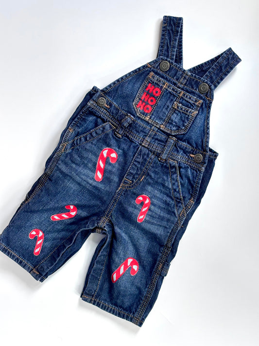 Ho Ho Ho Christmas Candy Cane Dungarees