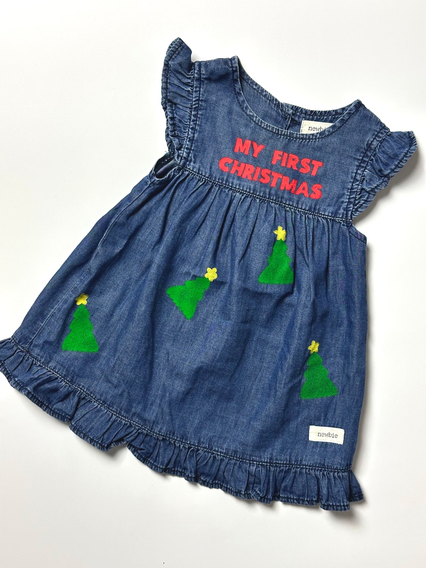 ‘My First Christmas’ Denim Dress