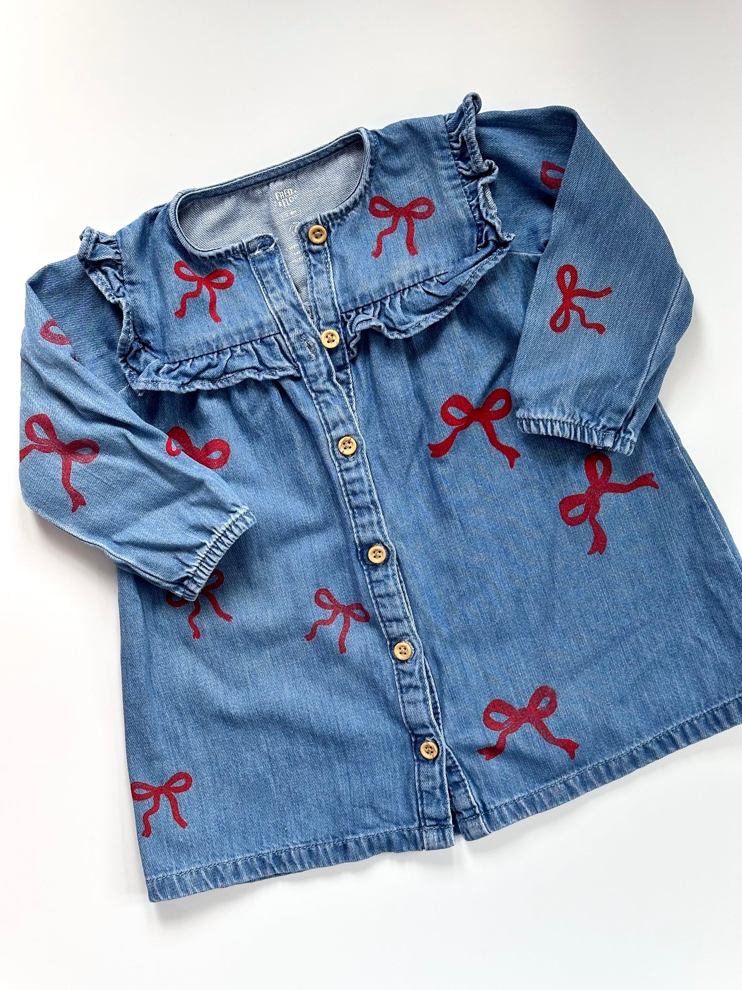 Christmas Bows Denim Dress