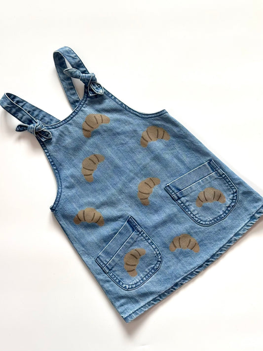 Croissant Print Denim Dress