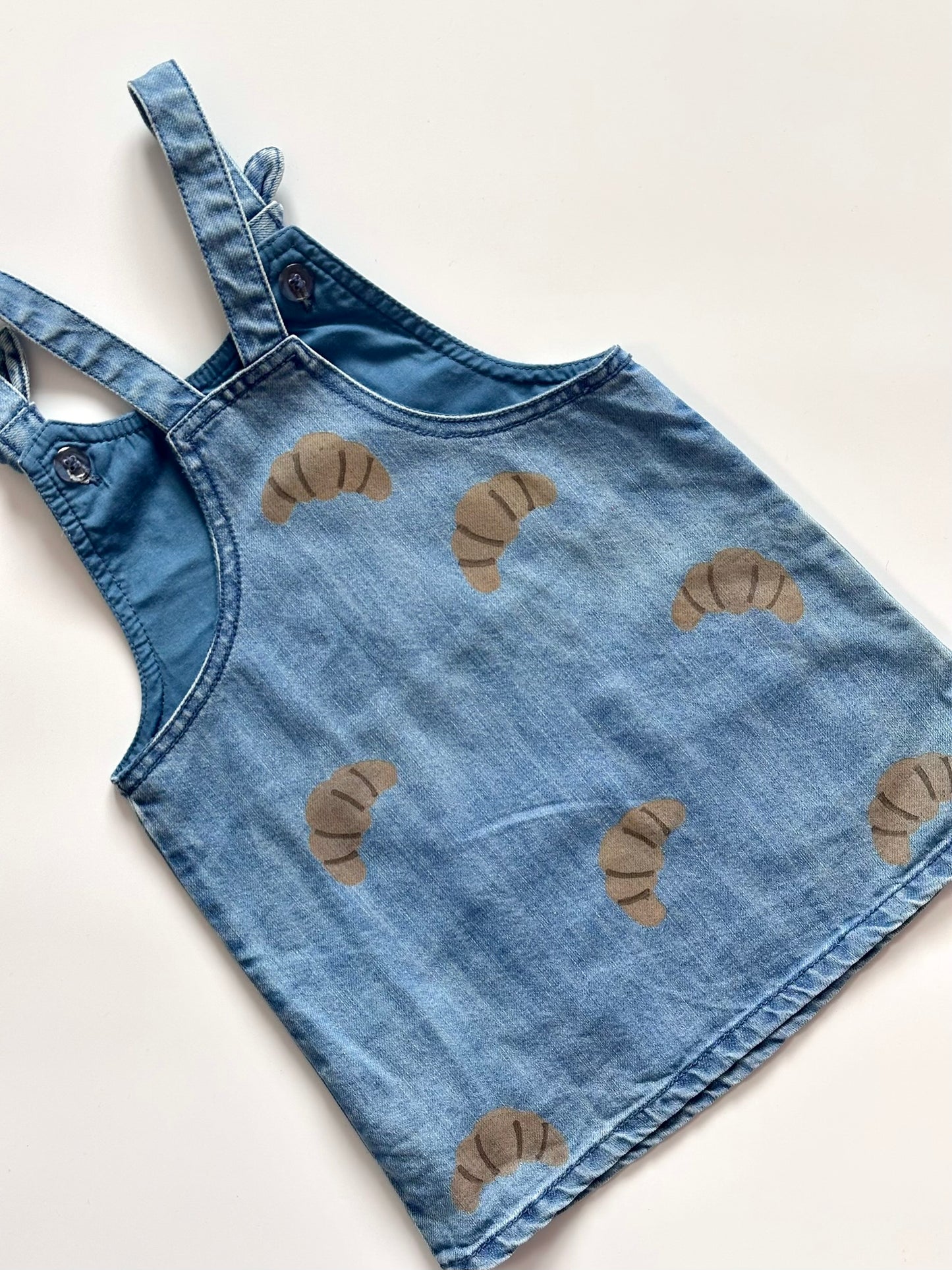Croissant Print Denim Dress