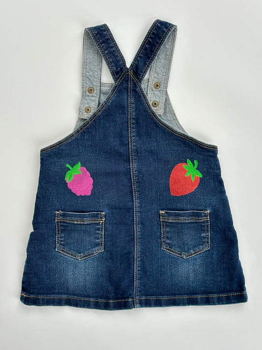 Berry Print Dungaree Dress