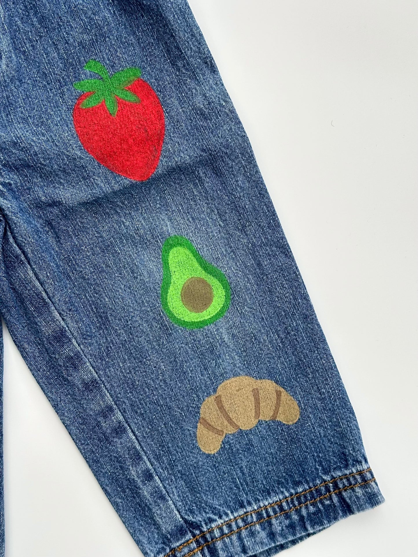 Foodie Print Barrel Jeans