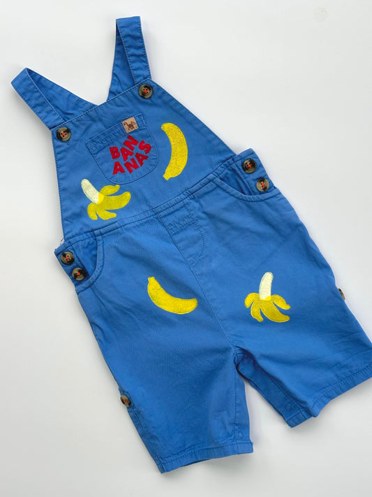 ‘Bananas’ Blue Cotton Dungarees